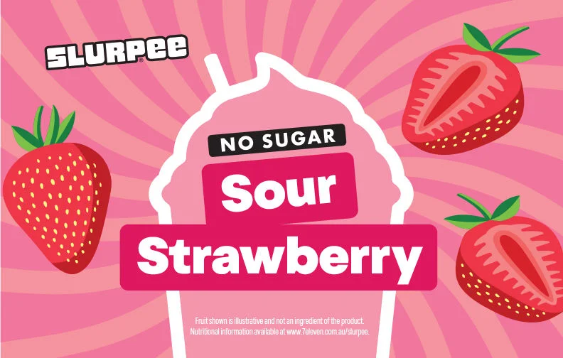 Slurpee No Sugar Sour Strawberry