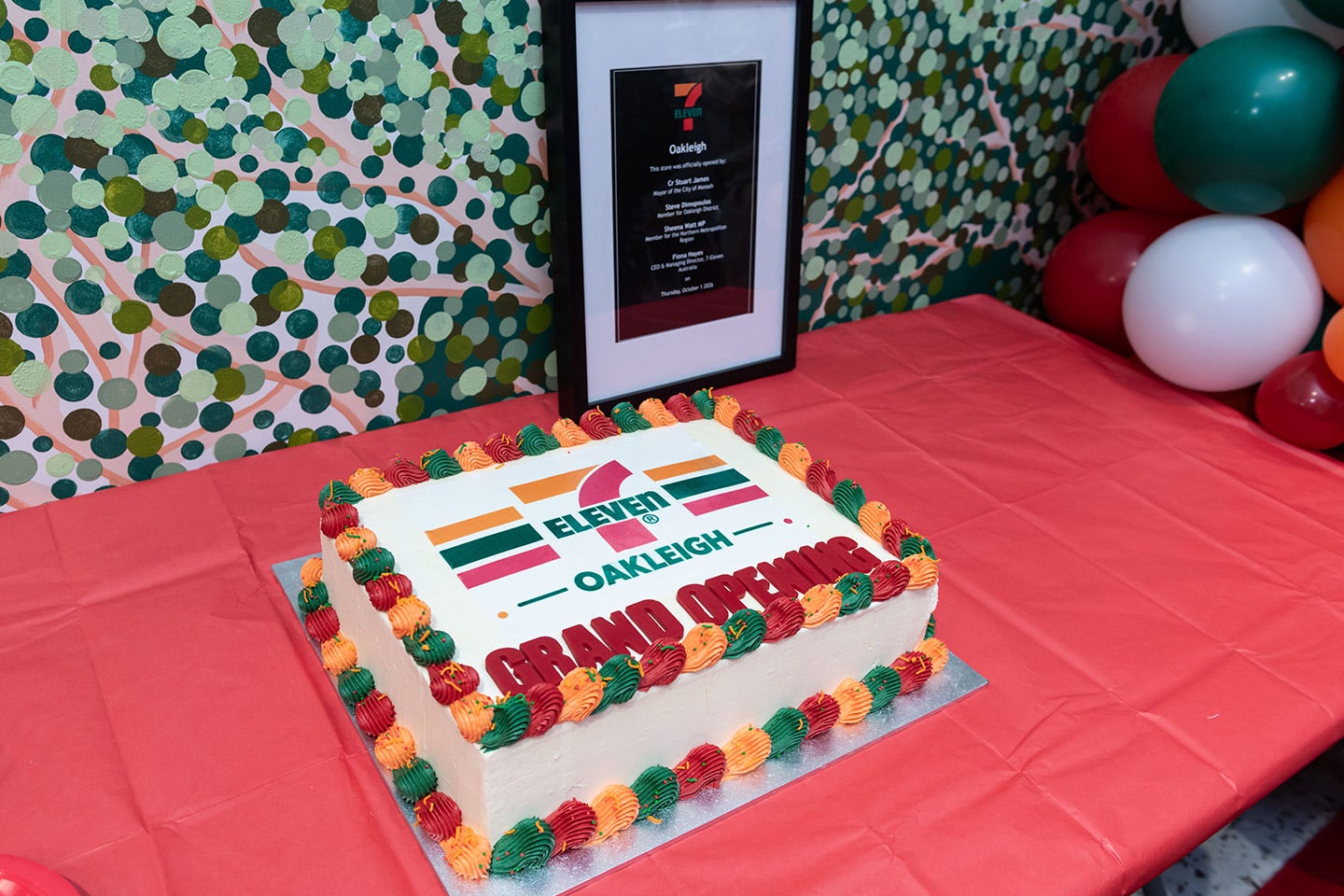 Team celebraing the re-launch of 7-Eleven Oakleigh