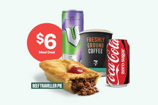 LUNCH LEGENDS MEAL DEAL - SELECT ANY ELIGIBLE FOOD ITEM & DRINK - $6 Meal Deal - BEEF TRAVELLER PIE